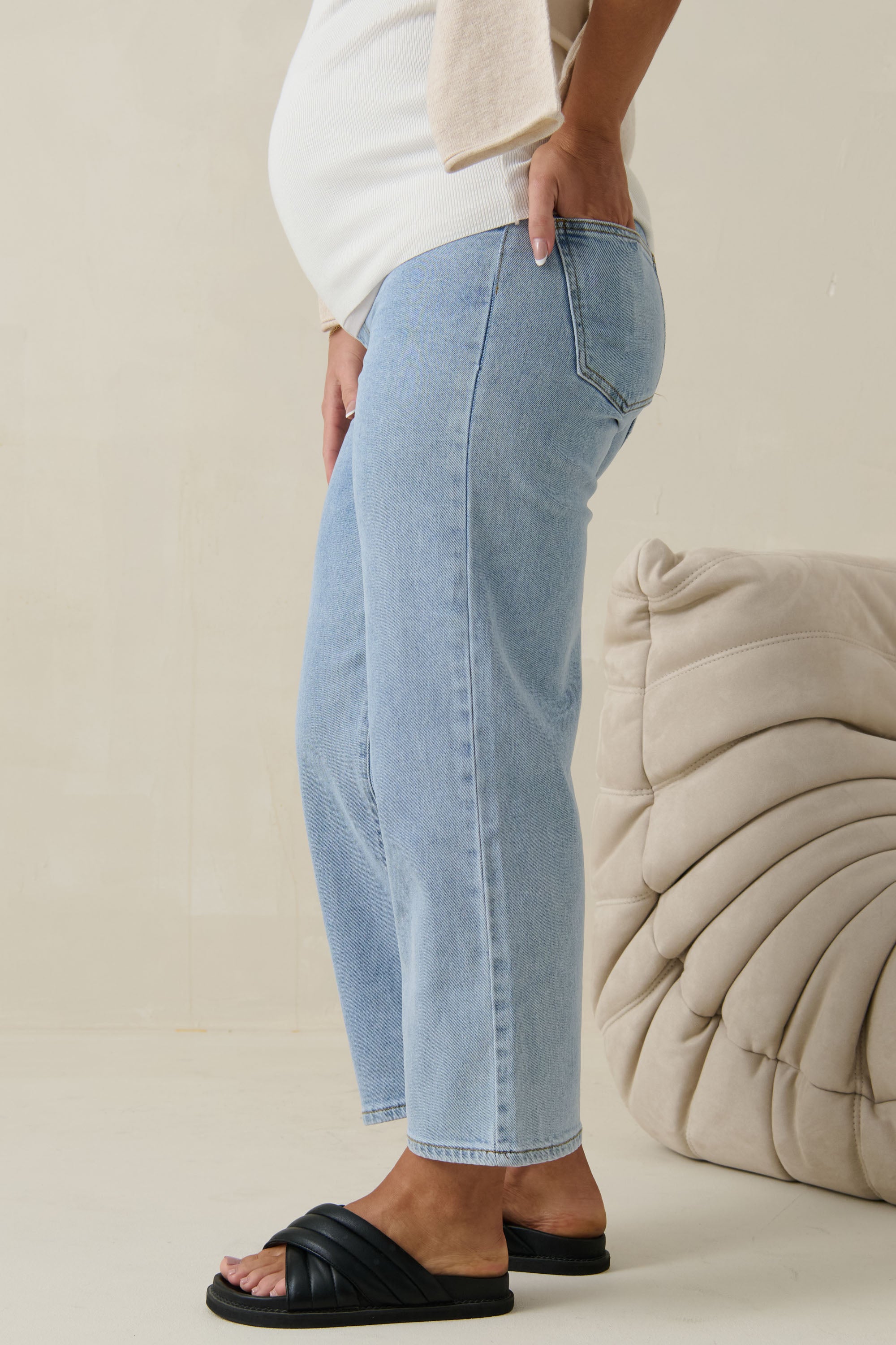 By The Way Women's High Waisted Crop Wide Leg Jeans - Trendy Distressed Denim Pants for Casual Outfits & Street Style
