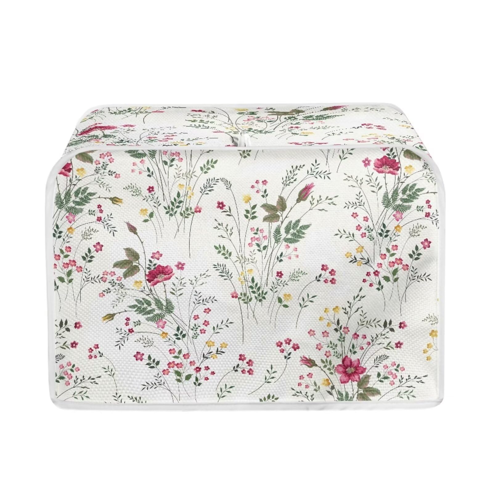 ZDCUSTOM Floral 4 Slice Toaster Cover - Kitchen Appliance Dust Protector for Toasters & Bread Makers - Cute Bakeware Accessory for Home & Restaurant Use