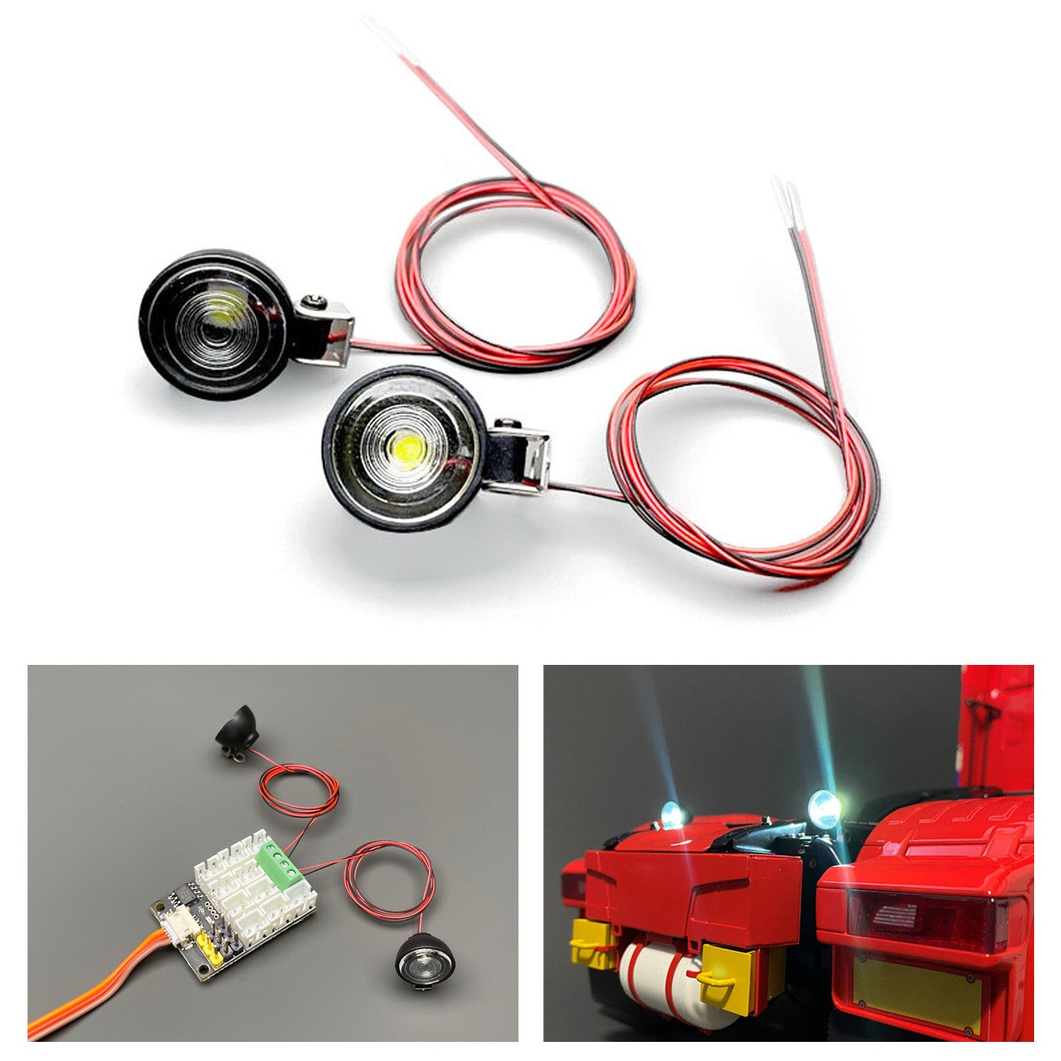 2.2V 3V LED Spotlight for 1/10 1/14 Scale RC Crawler, Off-Road Vehicles, Tractor Truck, Dumper, Excavator - DIY Lighting Upgrade for Nighttime RC Adventures