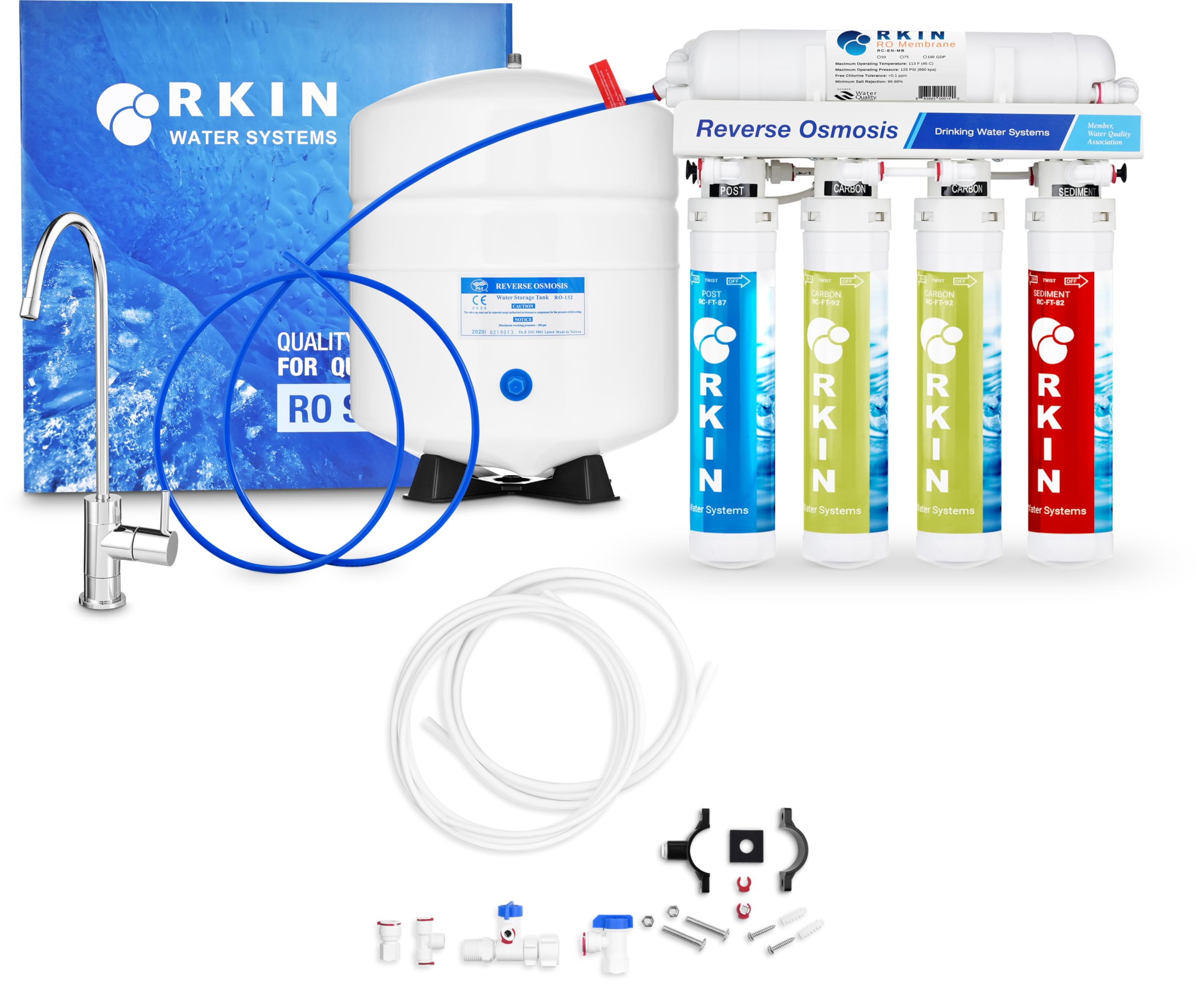 Onlipure 5-Stage Under Sink Water Filter System - High Capacity 0 TDS Water Filtration with Lead-Free Chrome Faucet | Pure Drinking Water for Home, Office & RV Use