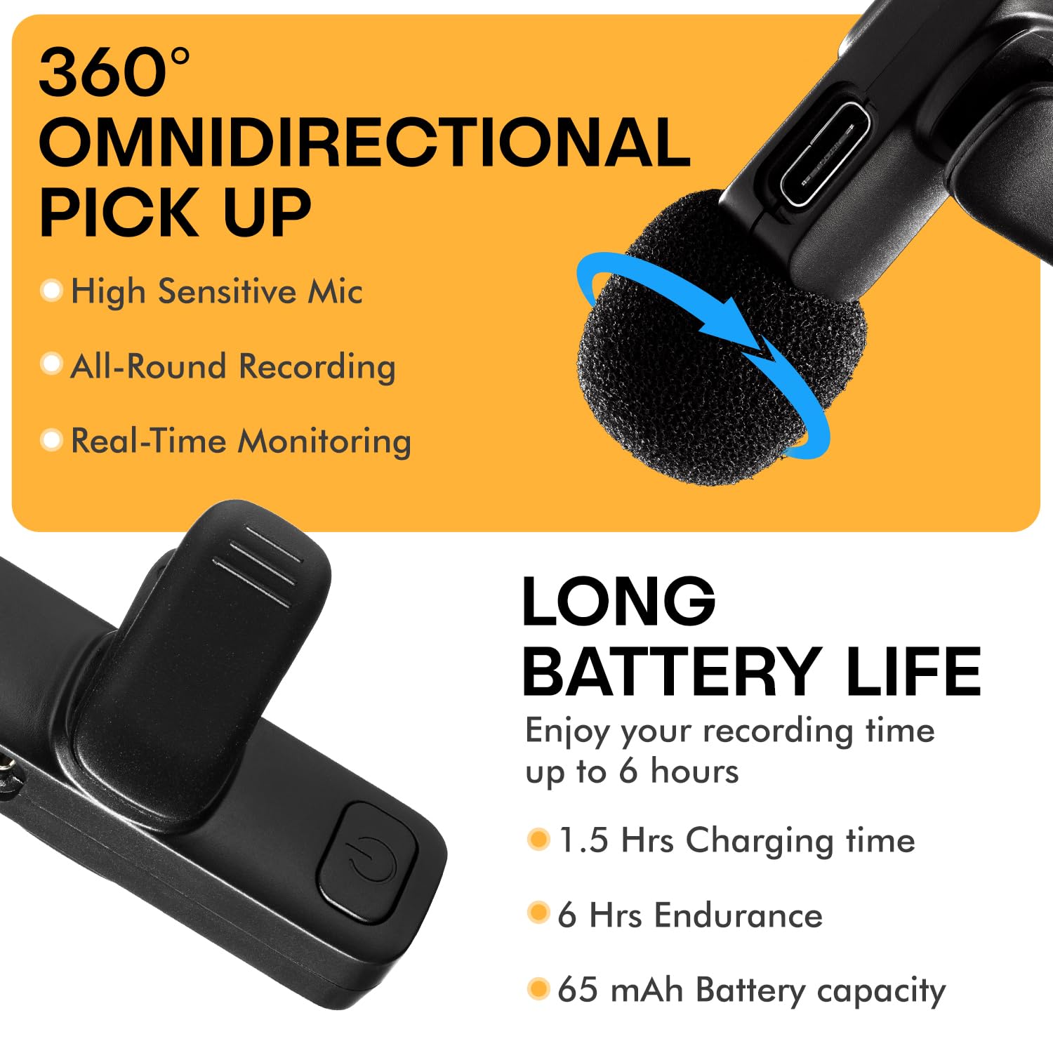 **2 Pack Wireless Lavalier Microphone for iPhone - Studio Quality Bluetooth Mic for Vlogging, Podcasting, YouTube, Live Streaming & Interviews | Perfect for Content Creators & Professionals**