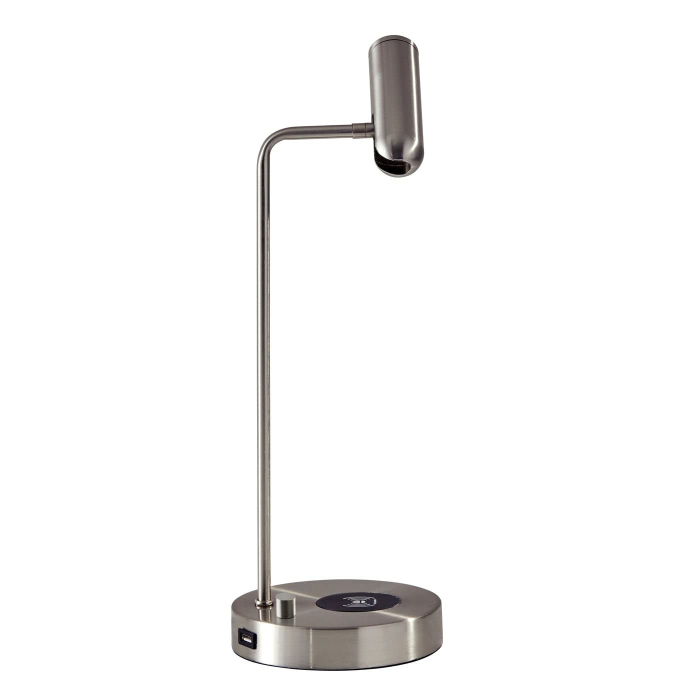 Adesso 3162-22 Kaye LED Desk Lamp with Wireless Charger - 7W Energy Efficient LED Light, 5W Qi Wireless Charging & USB Port - Perfect for Home Office, Study Room & Bedside Nightstand Lighting