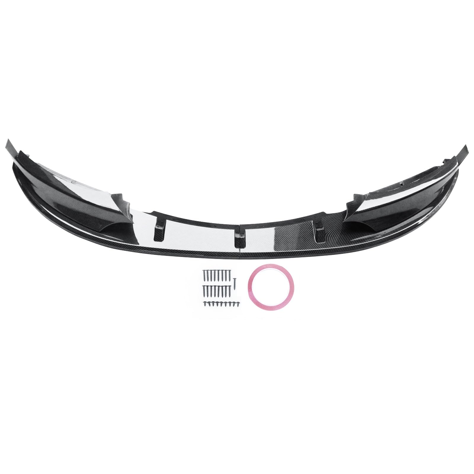 BMW E82 128i 135i M Sport Front Bumper Lip Splitter - ABS Painted Carbon Fiber Style Chin Extension (4Pcs) - Perfect for 2007-2013 Models - Enhances Aerodynamics & Sporty Look for Street Racing & Car Shows