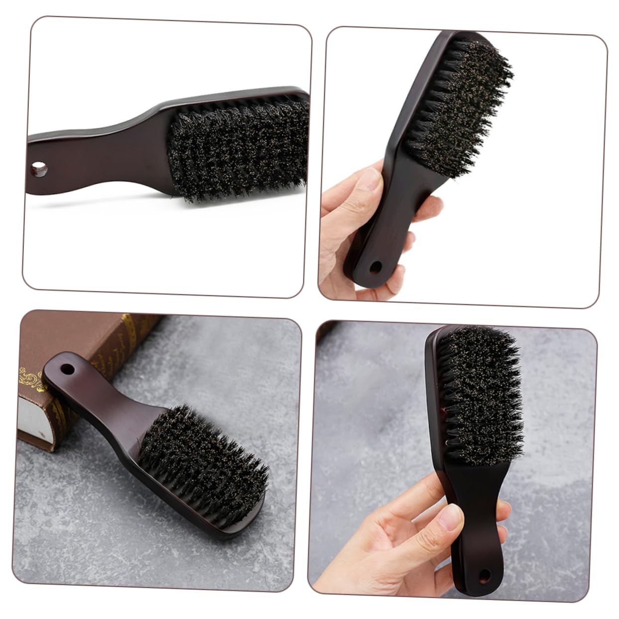 Lurrose Men's Beard Brush - Natural Bristle & Beech Wood Beard Grooming Brush for Styling Mustache & Facial Hair - Perfect for Daily Grooming, Travel & Salon Use