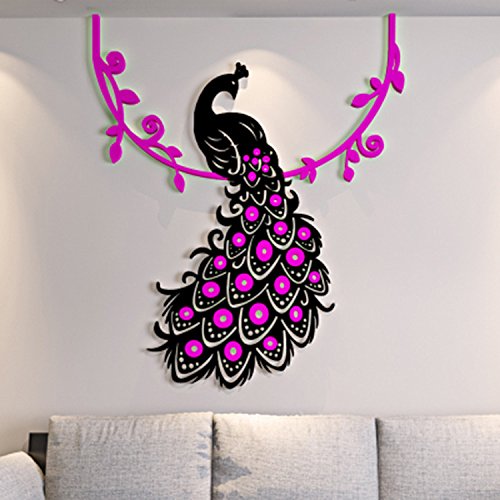 WOCACHI 3D Acrylic Crystal Wall Stickers - DIY Peel & Stick Removable Wall Decals for Living Room, Bedroom, TV Background, Nursery Decor | Home Art Mural Wallpaper for Easy Room Decoration & Home Improvement