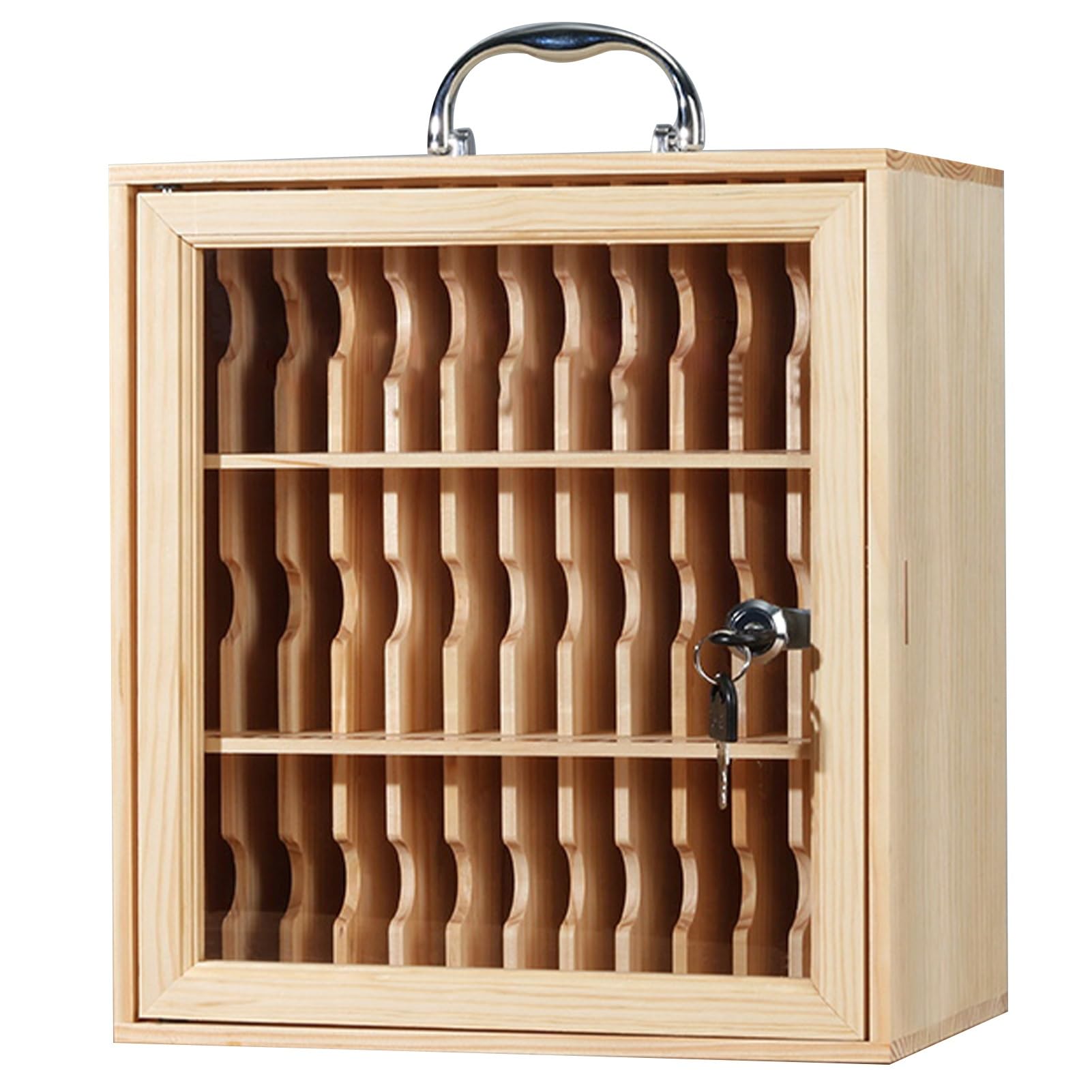 Wall Mounted Phone Storage Cabinet - Secure Mobile Phone Locker for 12/24/36/48/60 Devices - Durable Classroom, Office & Factory Cell Phone Organizer (Brown, 36 Slots) - Perfect for Schools, Workplaces & Manufacturing Facilities to Reduce Distractions & Improve Productivity