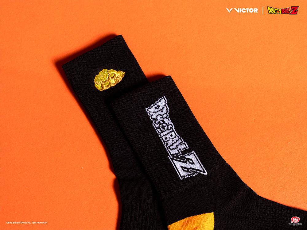 Victor x Dragon Ball Z SK509DBZ Quarter Socks - Anime Inspired Black Crew Socks for Men & Women | Perfect for Cosplay, Gifts, and Dragon Ball Fans