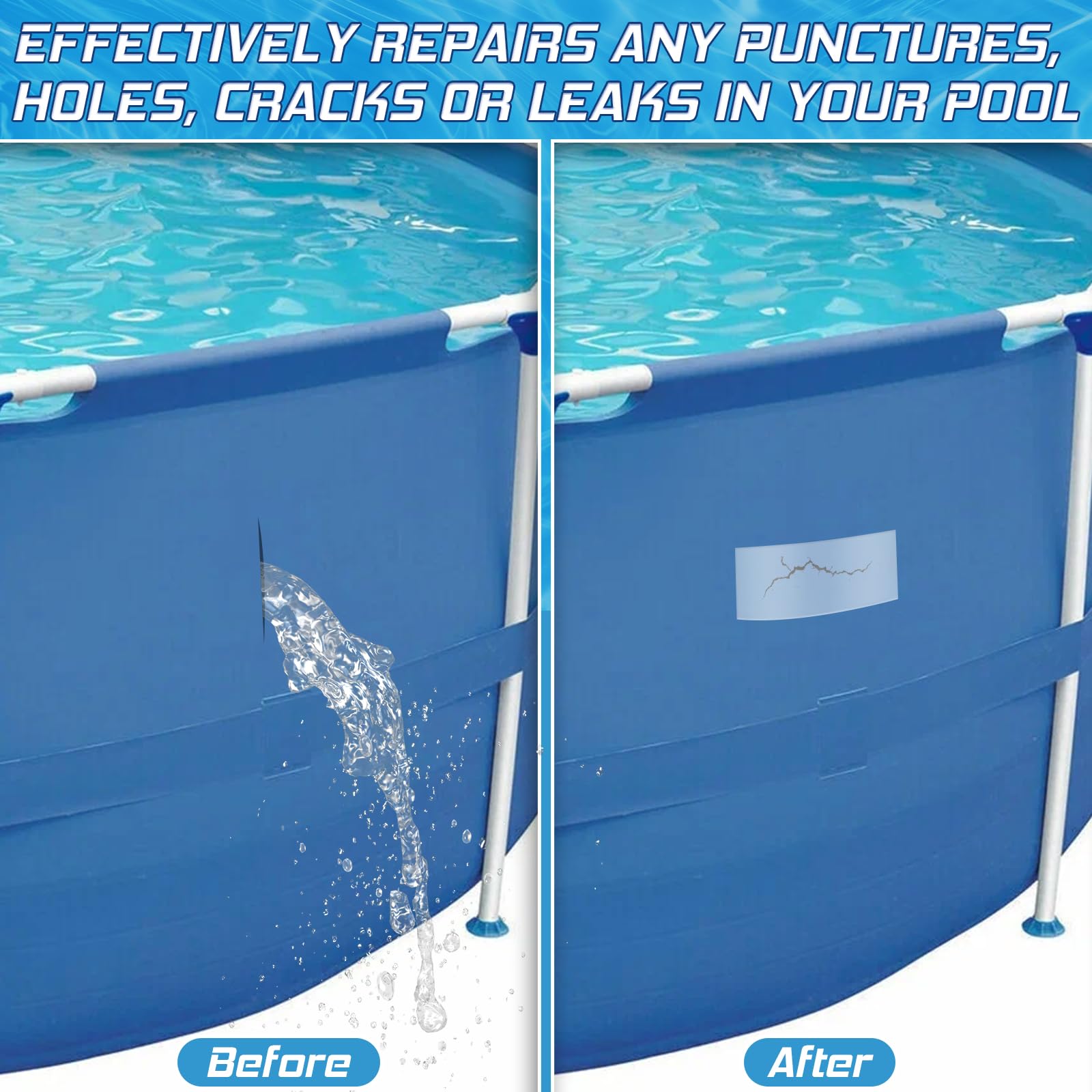 4 in x 7 ft Roll Air Mattress & Pool Patch Repair Kit - Heavy Duty Underwater Adhesive for Inflatable Toys, Swimming Pools, Bounce Houses, Tents, Floats - Perfect for Quick Leak Fixes at Home, Camping or Pool Parties