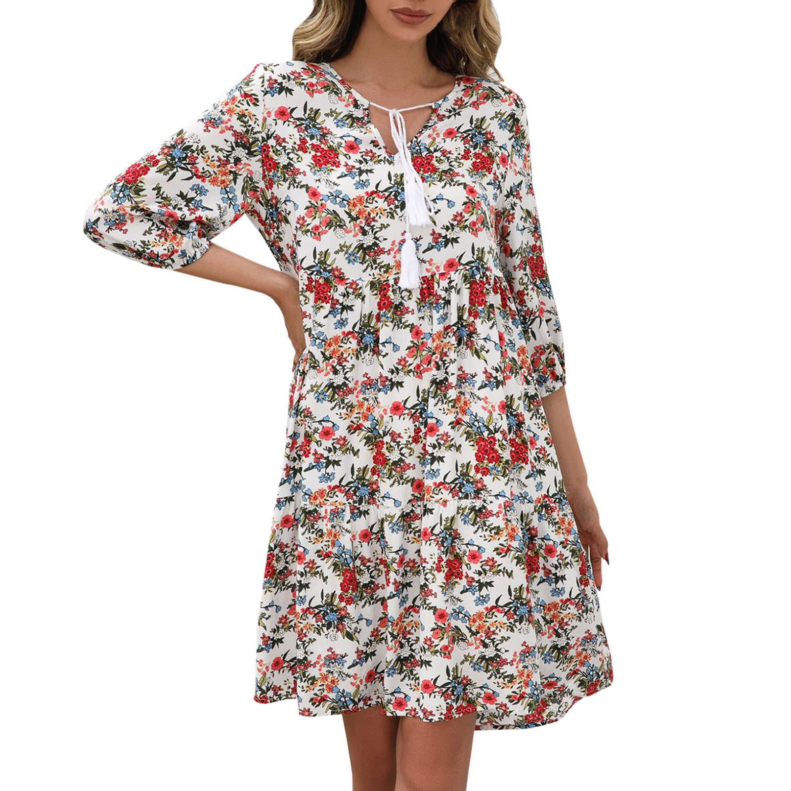 Vintage Flapper Dress for Women - Midi Length, V-Neck with Tassels, Short Sleeve White Cocktail Dress | Perfect for 1920s Themed Parties, Gatsby Events & Retro Evening Wear