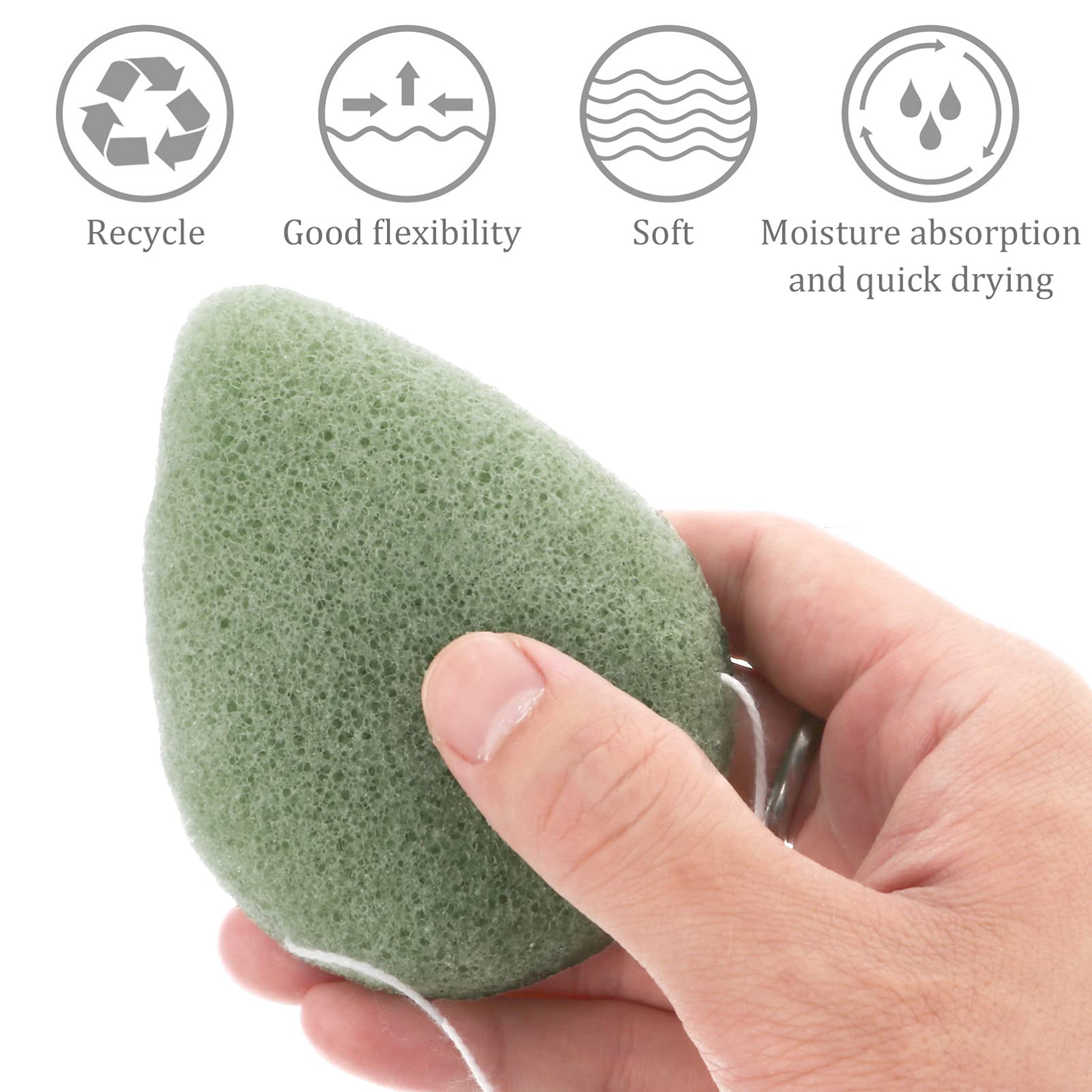 Lurrose 6-Pack Face Wash Puff - Exfoliating Facial Cleansing Sponge for Wet & Dry Use - Charcoal Makeup Sponge Puff for Skin Care & Body - Perfect for Daily Cleansing, Makeup Removal & Gentle Exfoliation
