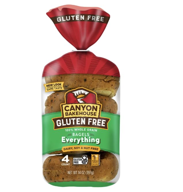 Gluten Free Bagel Variety Pack - Plain & Everything Bagels (2 Pack) | Certified Gluten Free, Vegan & Kosher | Perfect for Breakfast, Sandwiches & Healthy Snacks
