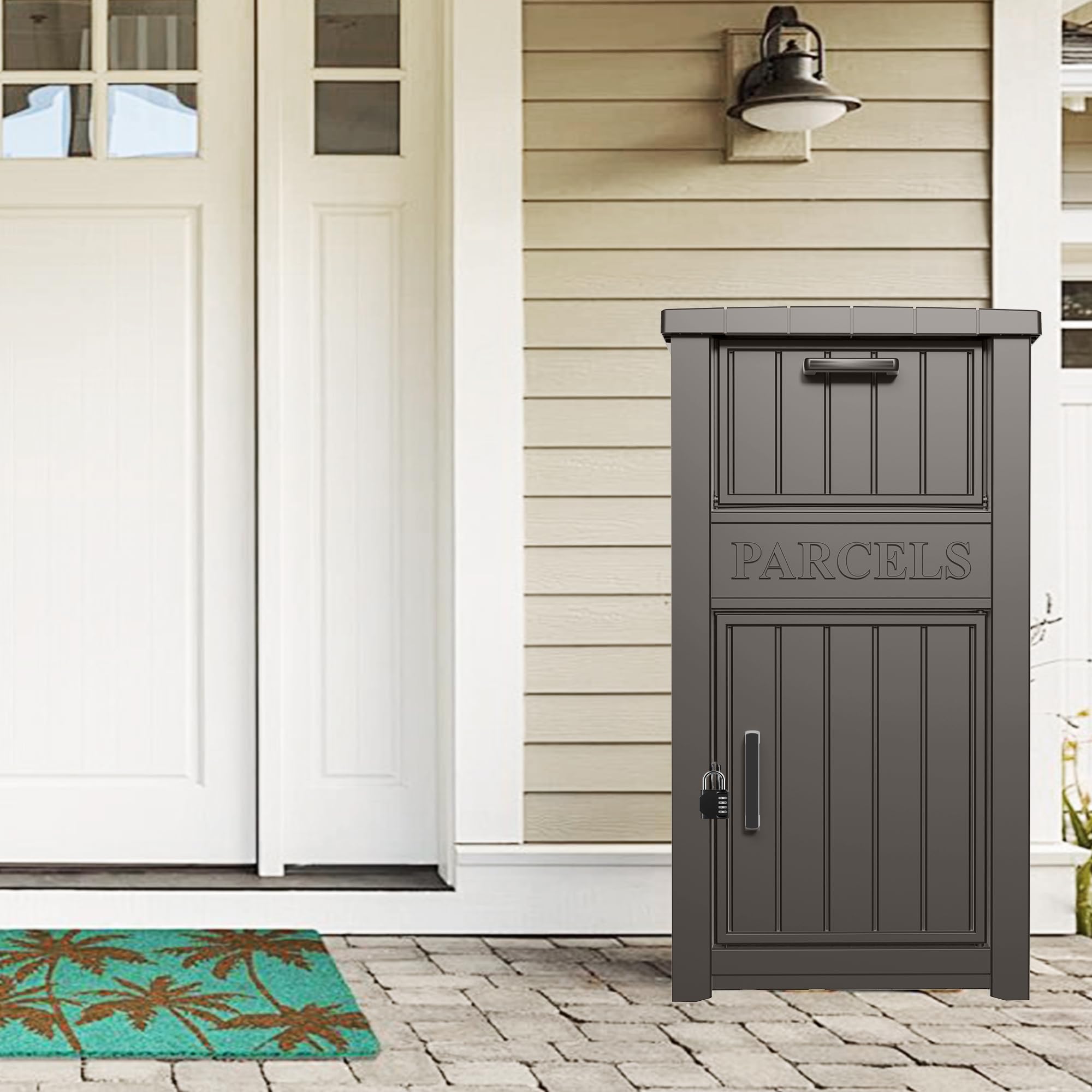 Extra Large Lockable Waterproof Package Drop Box - Secure Anti-Theft Outdoor Parcel Delivery Box for Porch, Yard & Curbside | Perfect for Online Shopping Deliveries & Package Security
