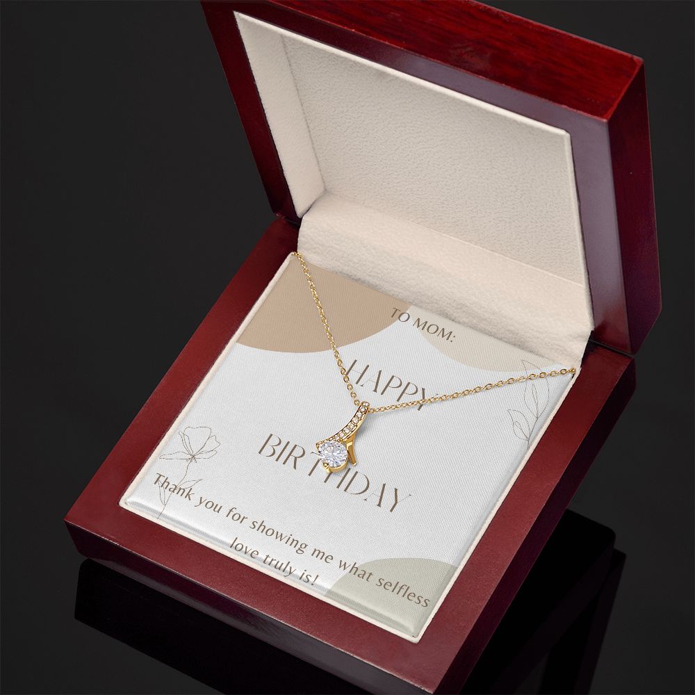 Happy Birthday Mom Jewelry - Sterling Silver Heart Necklace Gift for Mother's Birthday, Anniversary, Christmas | Perfect for Gifting, Special Occasions & Everyday Wear