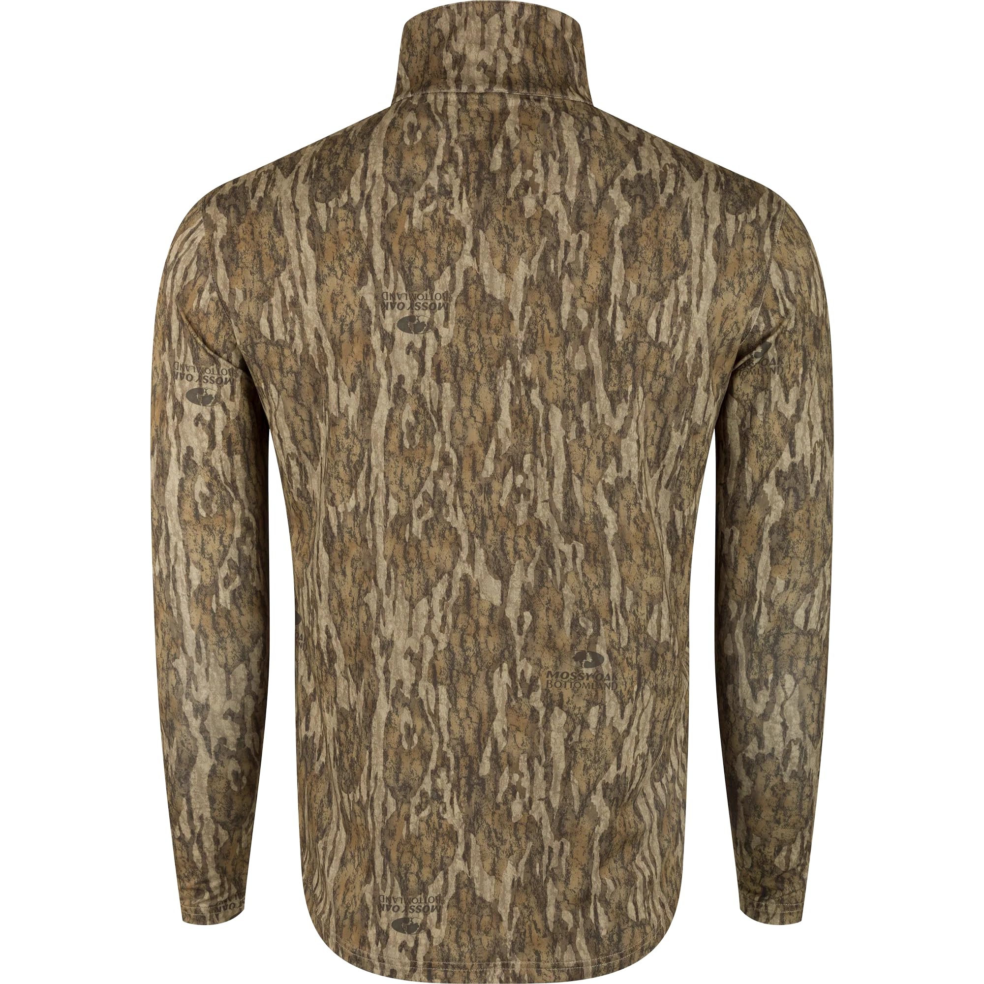 Drake OT3120-006-1 Ol' Tom Performance 1/4 Zip Pullover Hunting Shirt - Bottomland Camo, Size Small - Lightweight & Breathable for Outdoor Adventures, Hunting, and Casual Wear