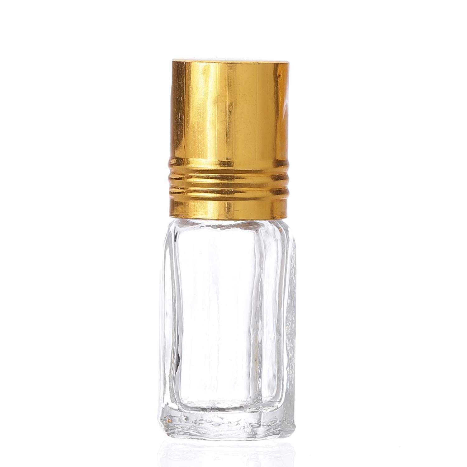 12pcs 3ml Empty Reusable Roll-on Glass Bottles with Golden Cap - Premium Attar Perfume Containers (Pack of 12) for Essential Oils, Fragrances & DIY Beauty Products - Perfect for Travel, Gifts & Home Use