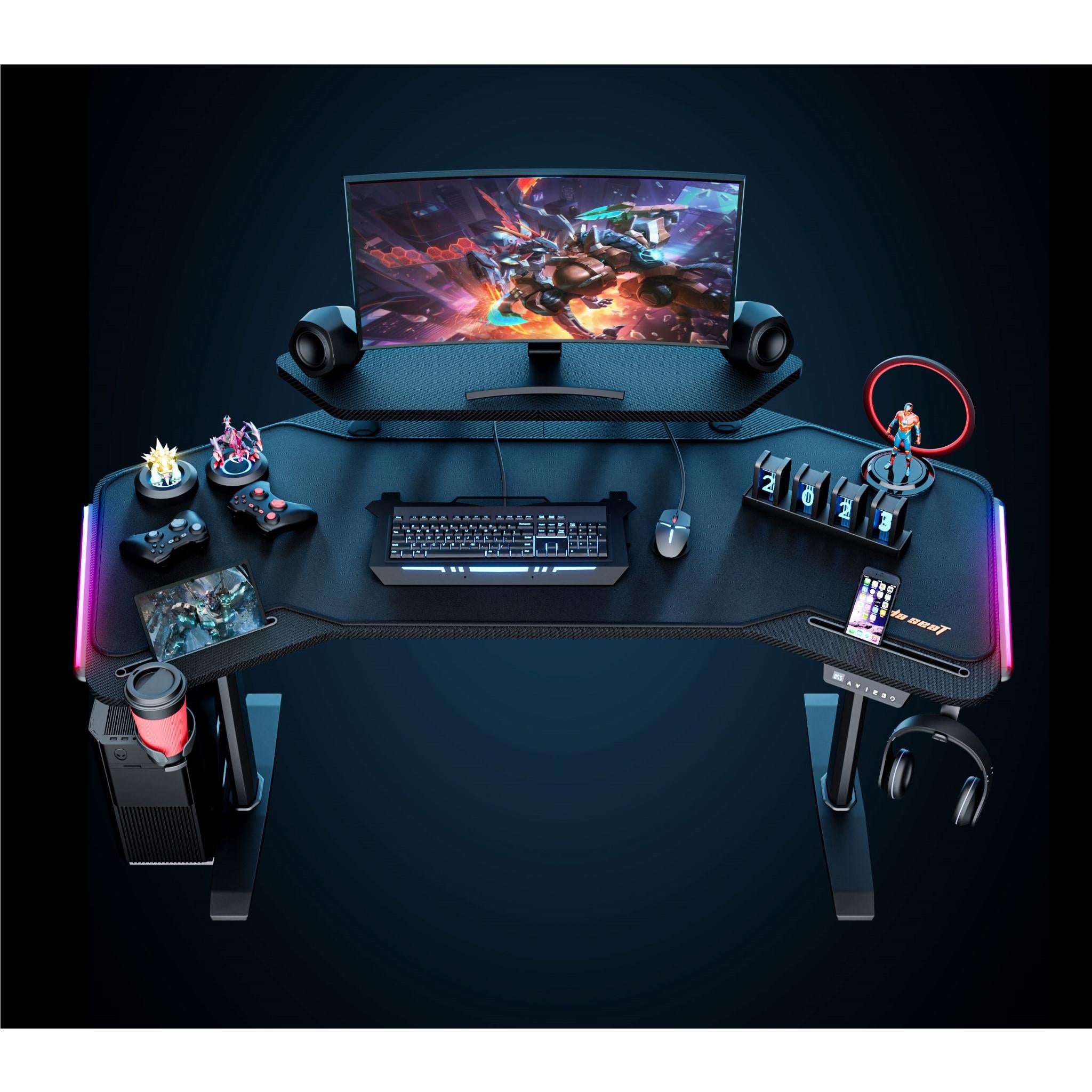 Anda Seat Shadow Warrior Gaming Desk - Ergonomic Computer Desk for PC & Console Gamers - Perfect for Home Office, Streaming & Esports Setup