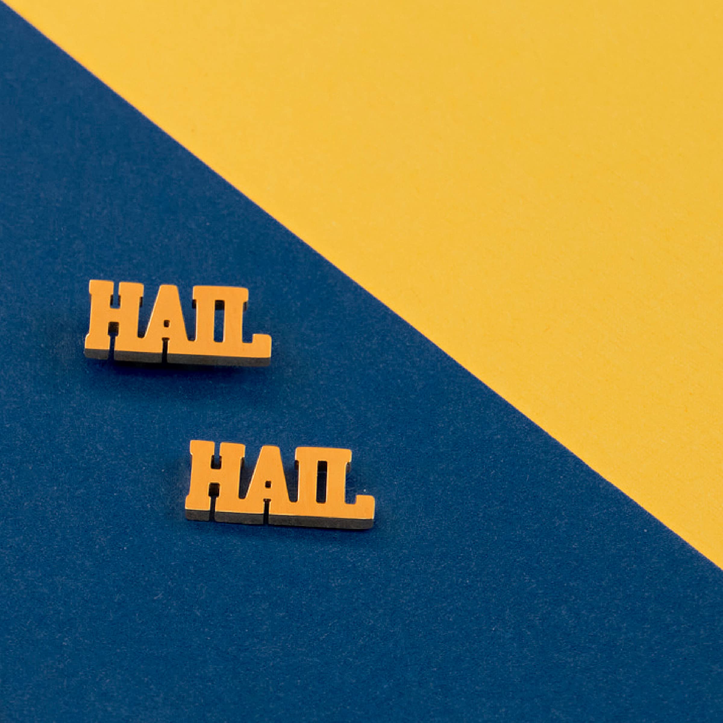 Michigan Wolverines Earrings for Women - 18K Gold Plated Hypoallergenic Stud Earrings - Stone Armory HAIL Collection - Perfect for Game Day, Alumni Events & Michigan Fans