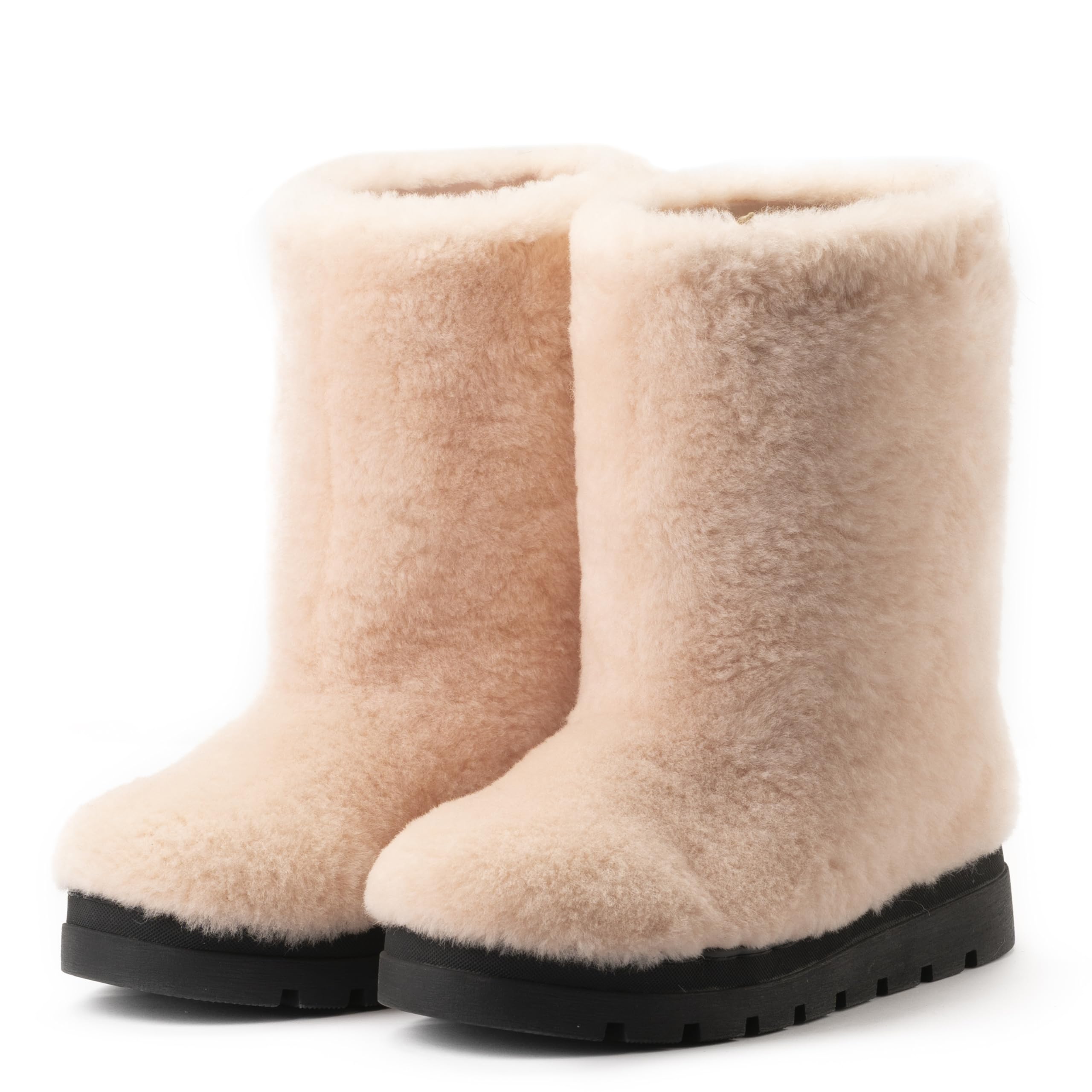 LITVIN Handmade Pale Pink Sheepskin Women's Winter Fur Boots - Cozy Eskimo Snow Boots for Women - Perfect Gift for Her - Ideal for Cold Weather, Snow Days & Outdoor Adventures