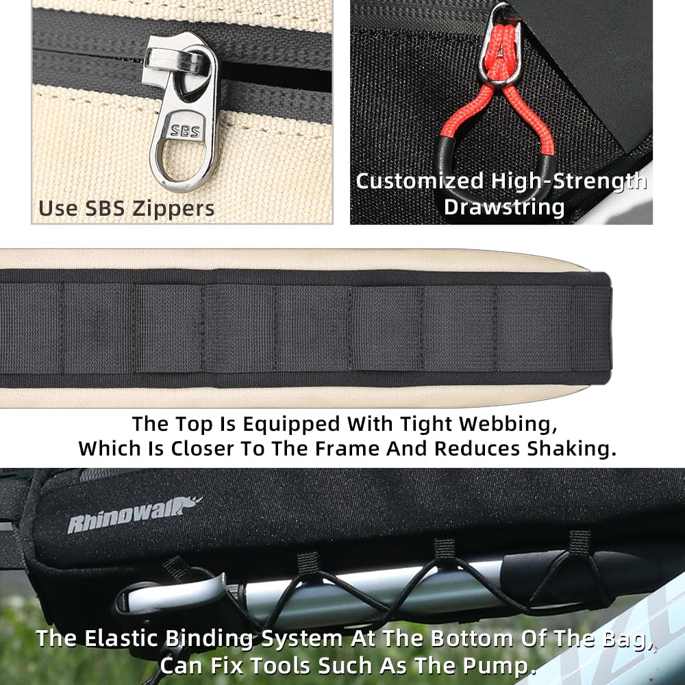 Rhinowalk Waterproof Bike Frame Bag 2.7L - XXL Triangle Bicycle Pouch Under Tube Storage | Professional Cycling Accessories for Mountain & Road Bikes | Perfect for Commuting, Touring & Outdoor Adventures