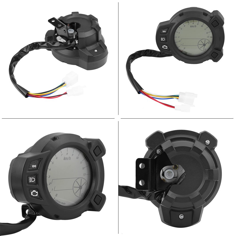 Universal Motorcycle LCD Speedometer & Tachometer - 7 Color Display for Riding