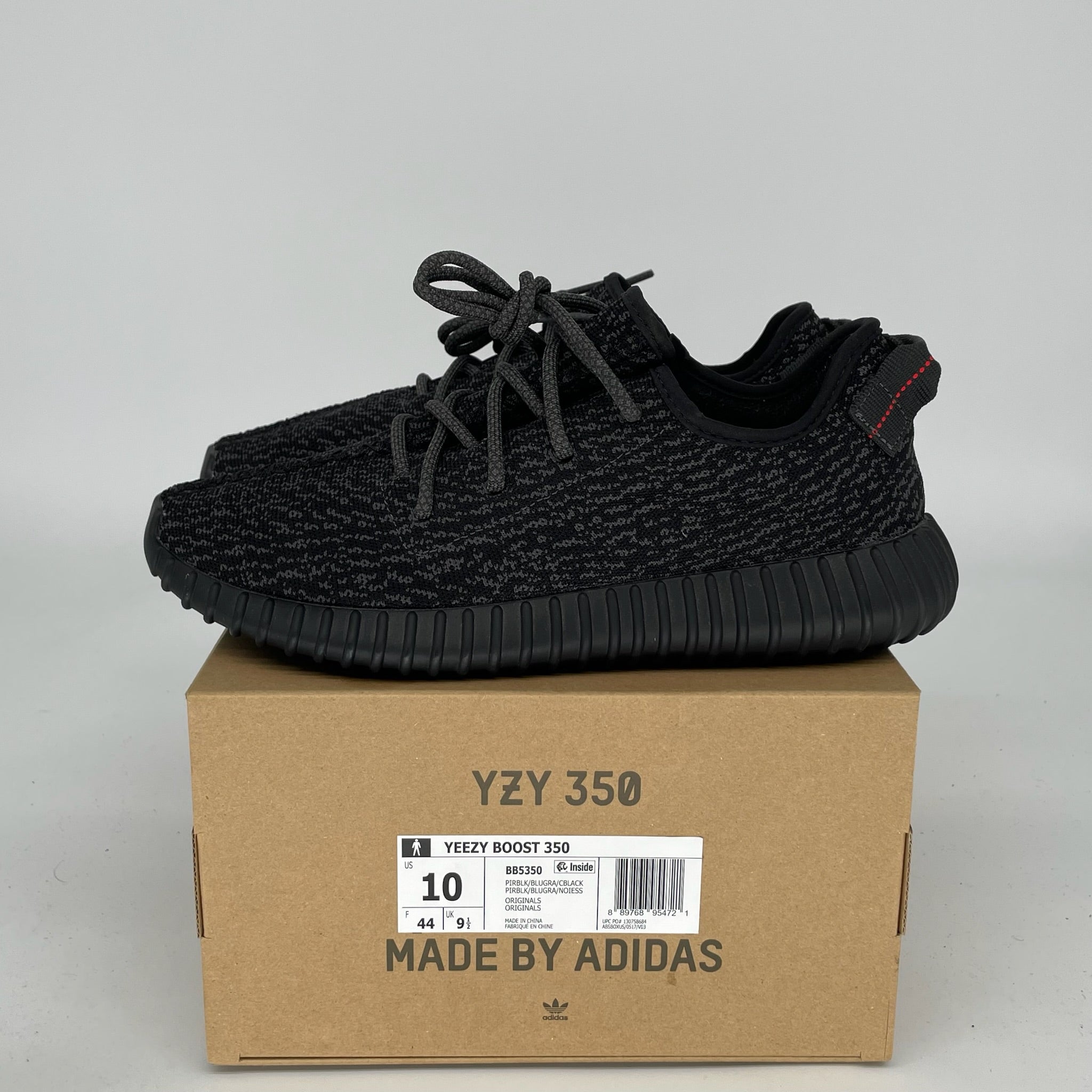 Adidas Yeezy Boost 350 V2 Pirate Black Men's Sneakers - Size 10 (BB5350) | Comfortable Running Shoes for Casual Wear & Street Style Fashion