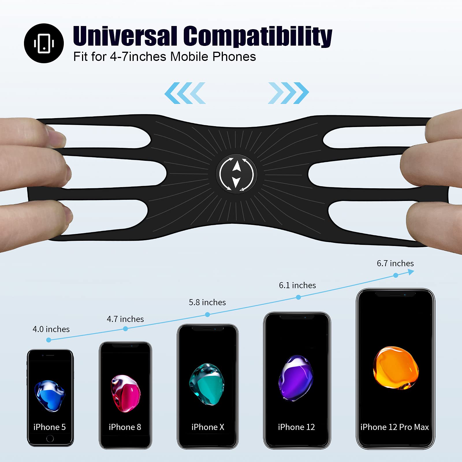 Universal 360° Rotatable Bike Phone Mount - Detachable Bicycle & Motorcycle Phone Holder for 4