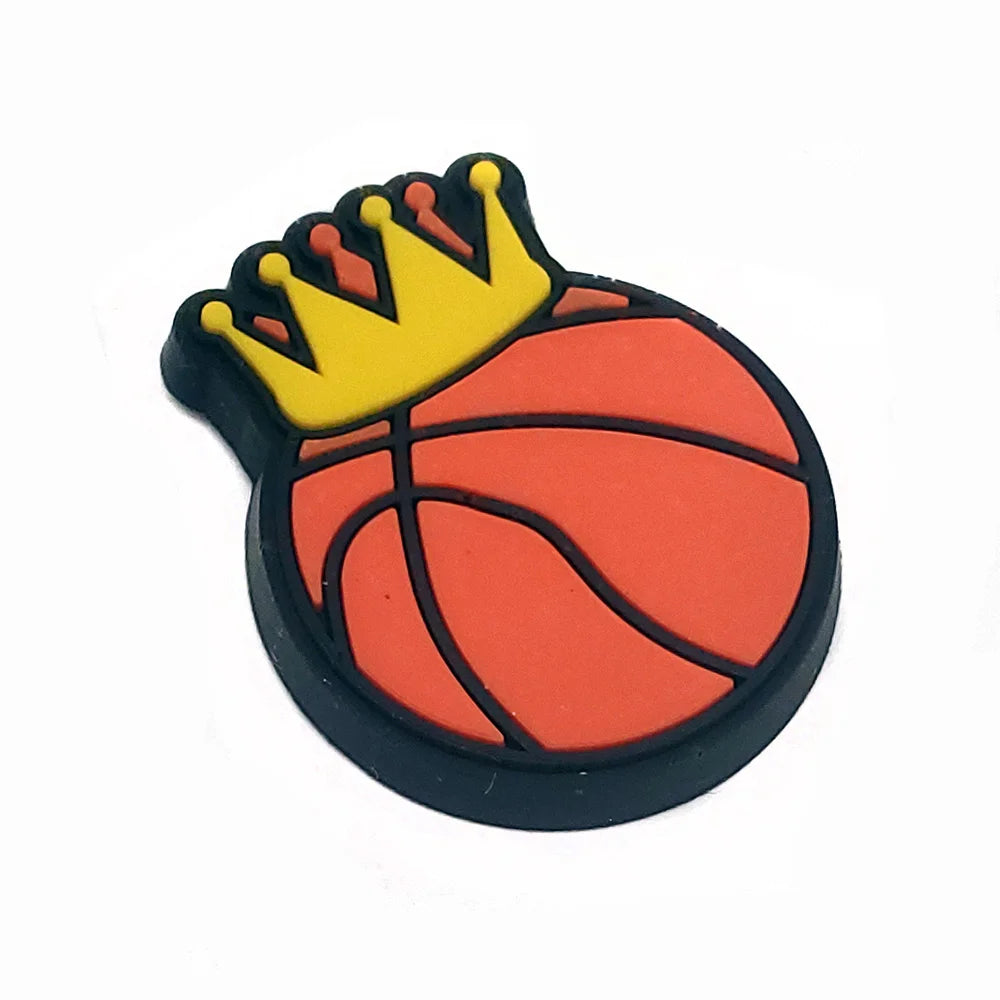 Softball & Basketball Shoe Charms - PVC Sports Themed Clog Pins & Buckle Accessories for Football & Garden Shoes | Perfect for Team Spirit & DIY Decor