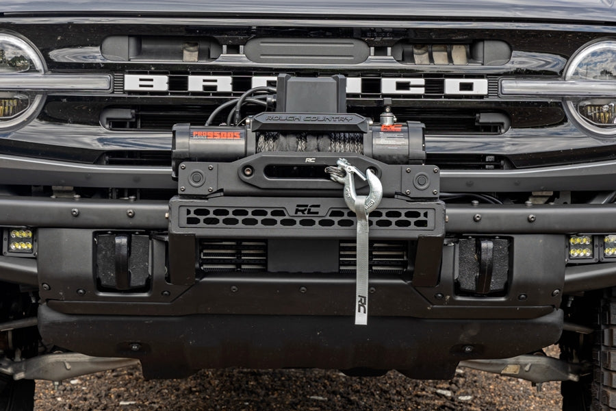 2021+ Ford Bronco Rough Country High Winch Mount for OE Modular Bumpers - Heavy Duty Off-Road Accessory for Adventure & Rock Crawling
