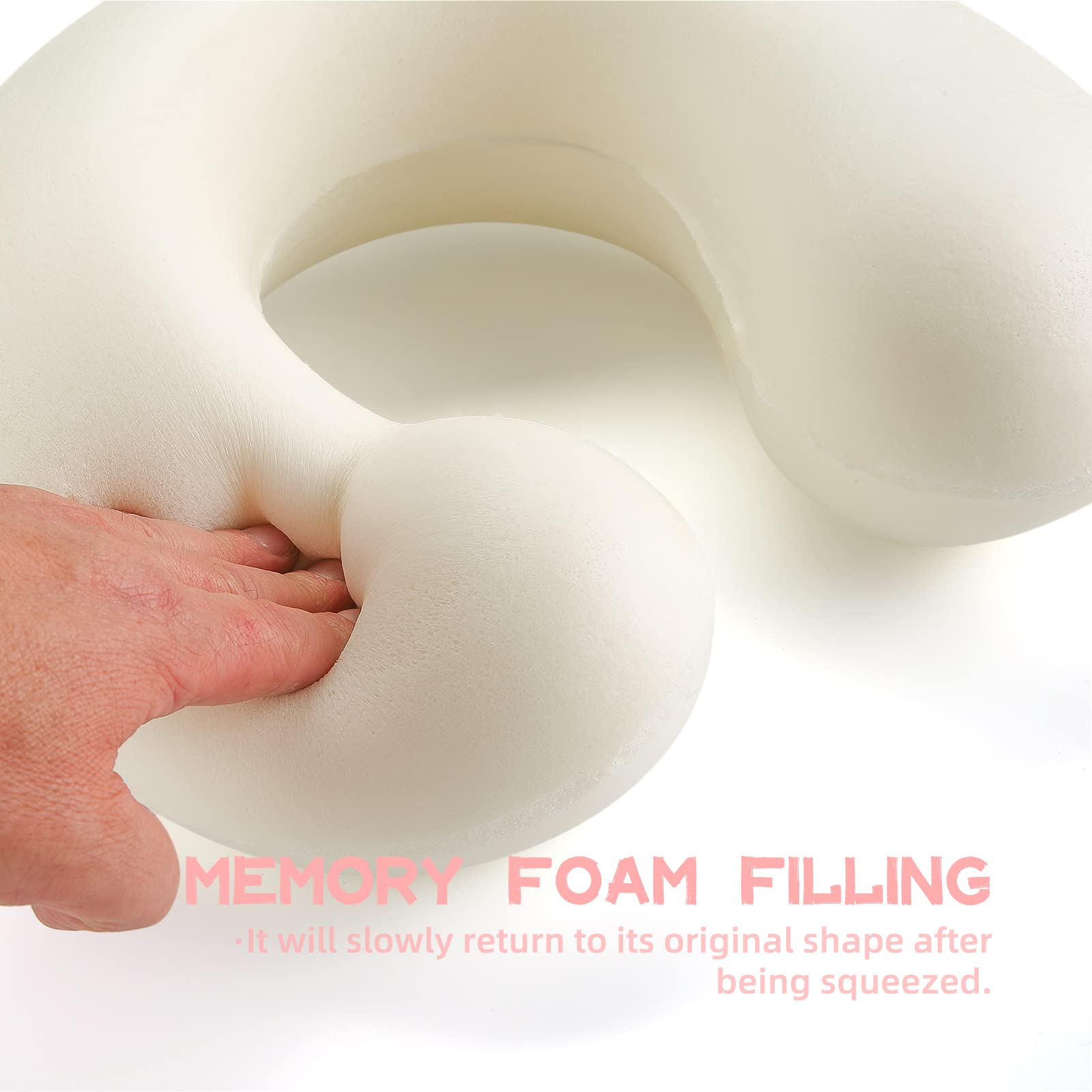 Soft Memory Foam Axolotl Neck Pillow for Kids 3-8 Years - Pink Travel Pillow for Airplane, Car & Road Trips - Ergonomic Cervical Support for Boys & Girls - Perfect for Sleeping on Flights & Long Journeys