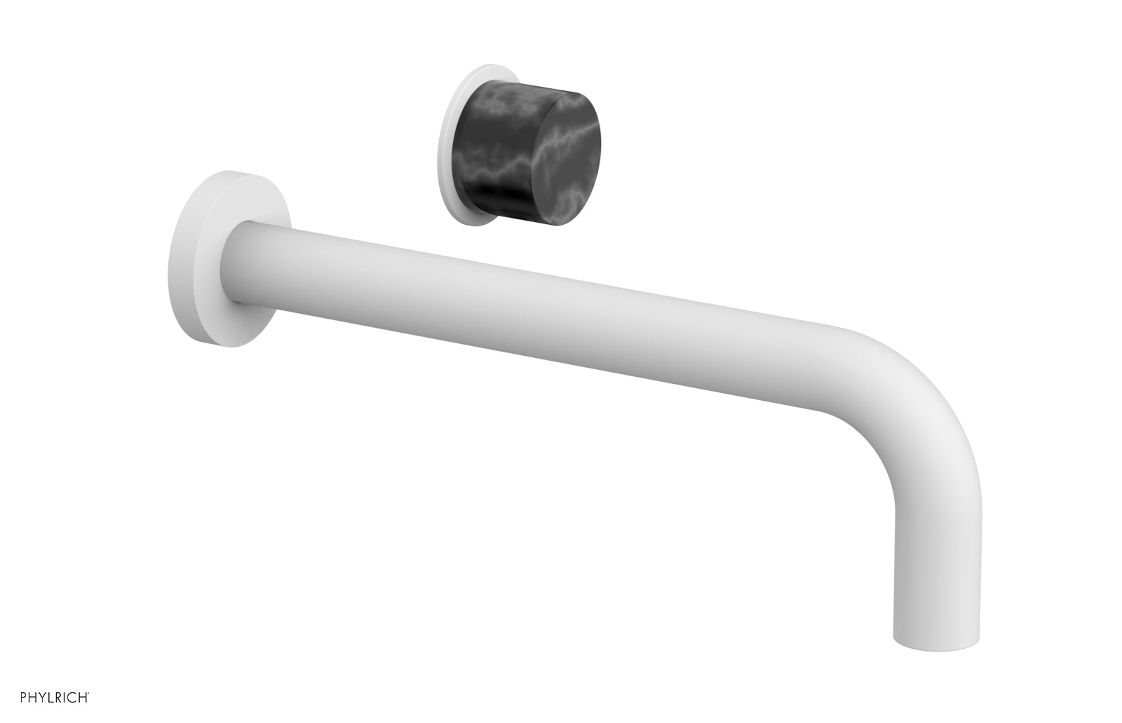 Premium Black Marble Single Handle Wall Mount Bathroom Faucet - Basic II 10