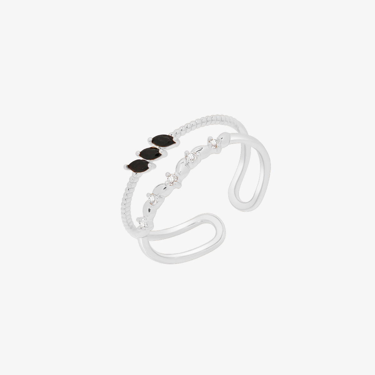 Elegant Black Cubic Zirconia Stackable Ring for Women - Perfect for Everyday Wear, Parties & Gifts