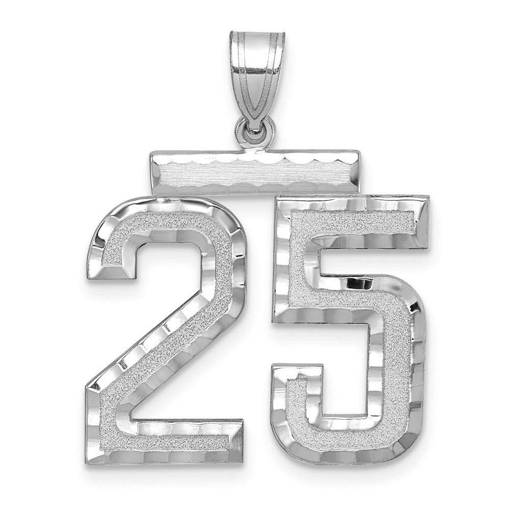 14k White Gold Black Bow Pendant - Varsity Collection for Sports Fans