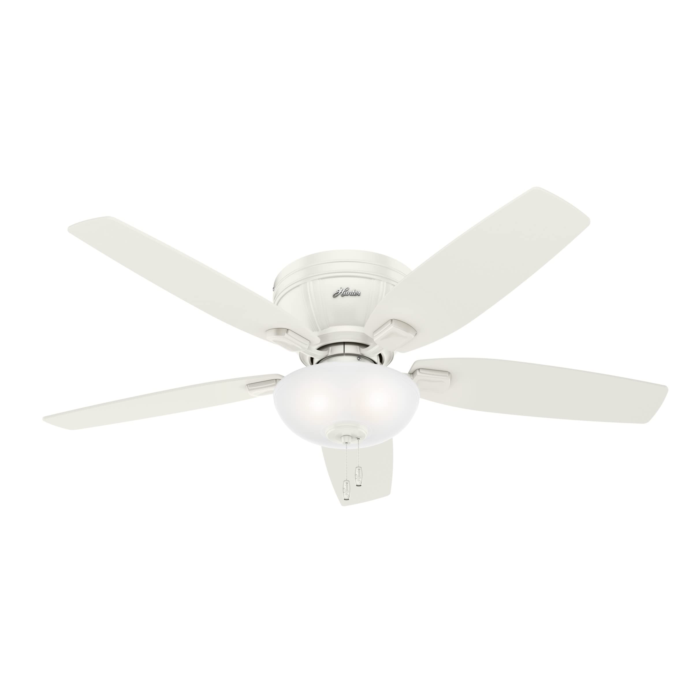Hunter Fan Company 53378 52 Inch Kenbridge Ceiling Fan with LED Light Kit, Large Indoor Ceiling Fan, Fresh White Finish - Perfect for Living Room, Bedroom, and Office Spaces