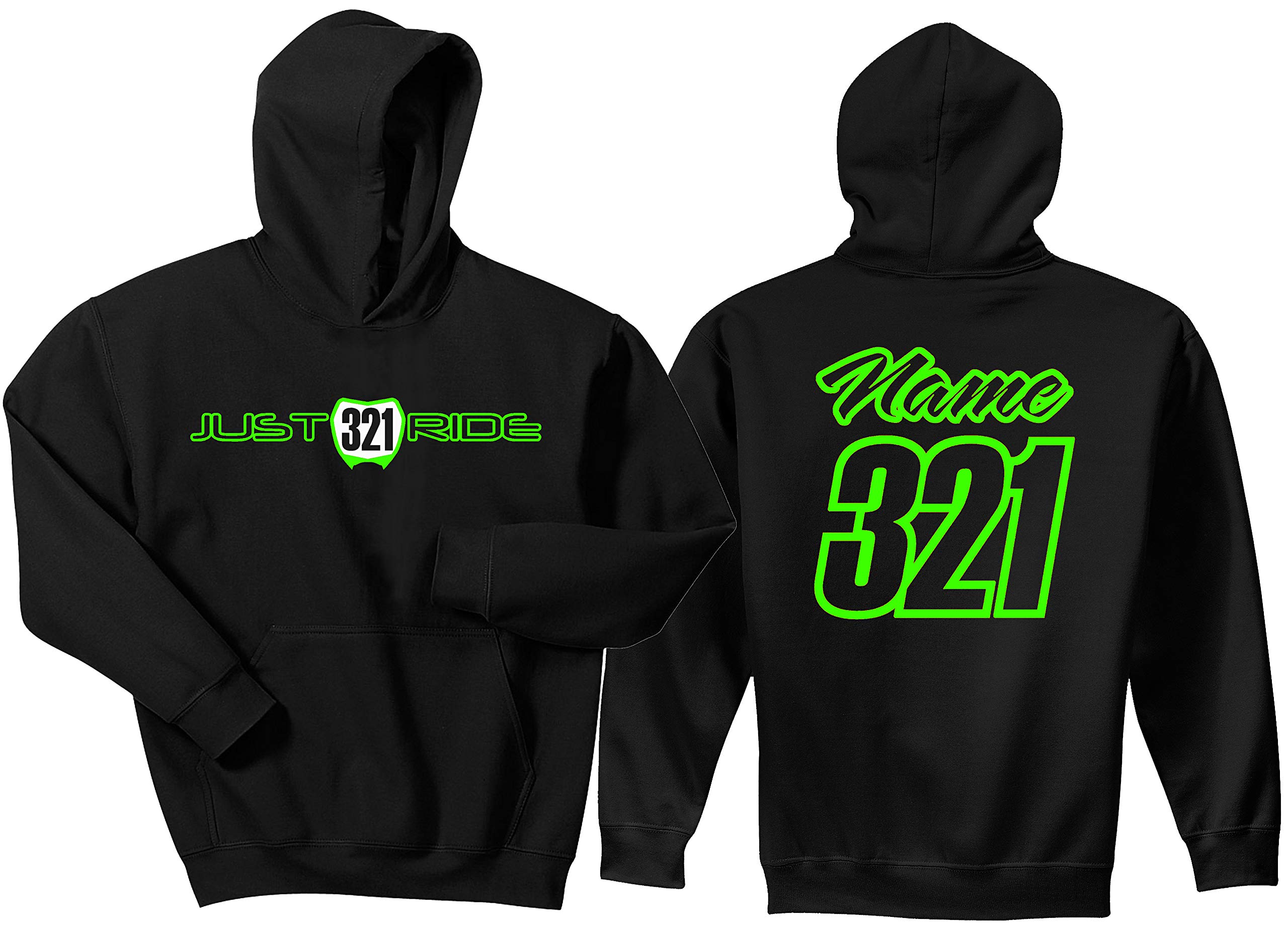 Custom Personalized Motocross Number Plate Hoodie - Just Ride Design - Comfortable Sweatshirt for Motocross Fans & Riders