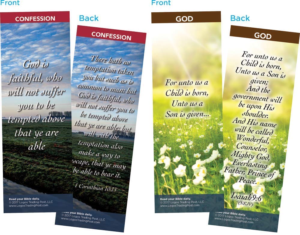 60 Pack Christian Bible Scripture Memory Verse Cards - Colorful Inspirational Bookmarks for Faith Building, Gospel Sharing & Encouragement | Great Gift for Church, Bible Study & Daily Devotion