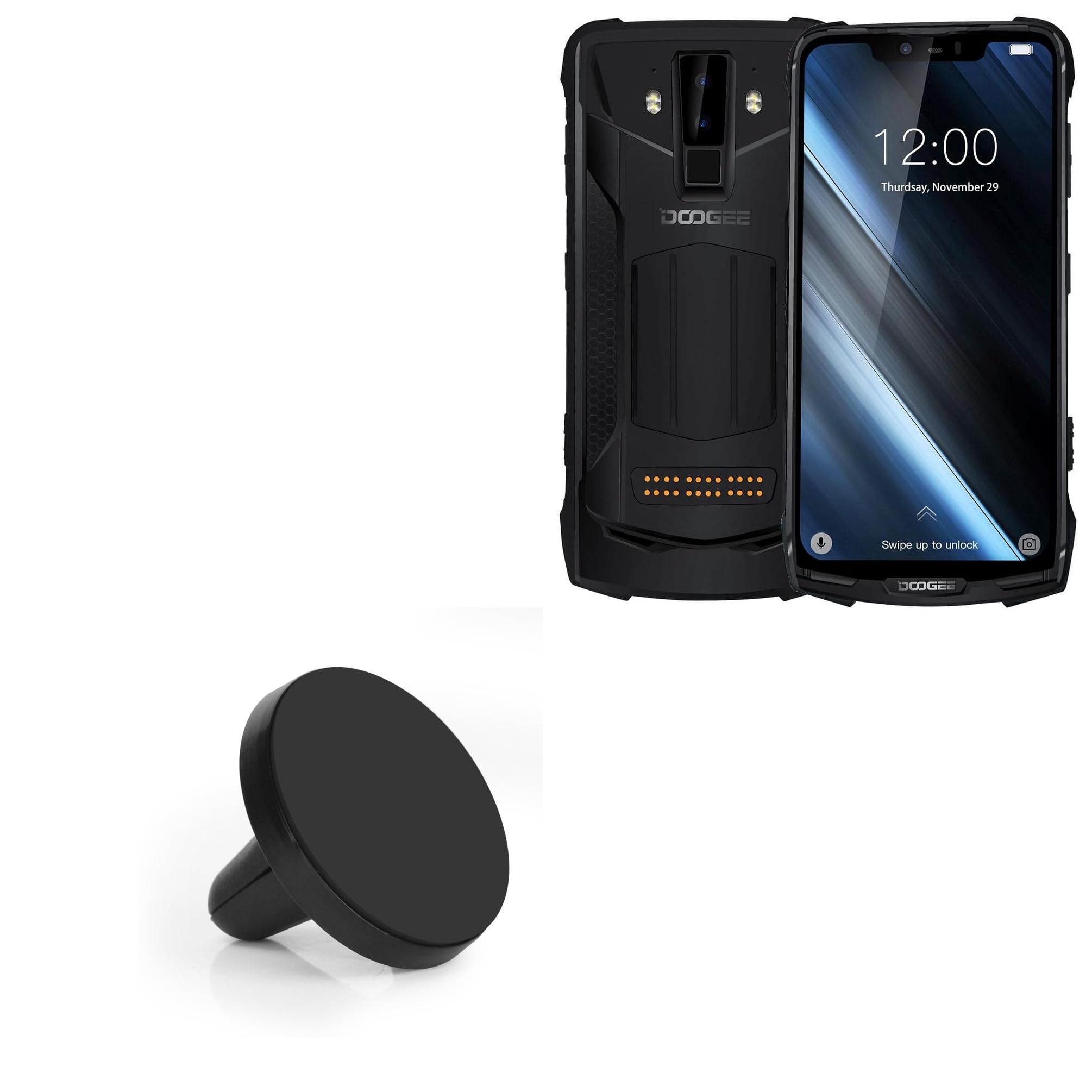 BoxWave Minimus MagnetoMount - Magnetic Car Phone Holder for Doogee S90 | Universal Dashboard & Windshield Mount | Perfect for GPS Navigation & Hands-Free Driving