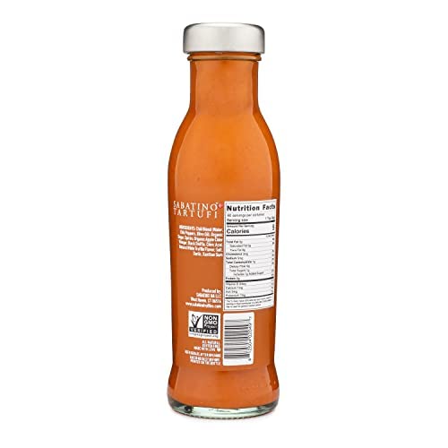 Sabatino Tartufi Truffle Hot Sauce - Premium Gourmet White Truffle Infused Hot Sauce with Calabrian Chili Peppers | Kosher, Vegan, Vegetarian, Non-GMO Certified | 10 oz Bottle | Perfect for Pasta, Pizza, Burgers & Gourmet Cooking