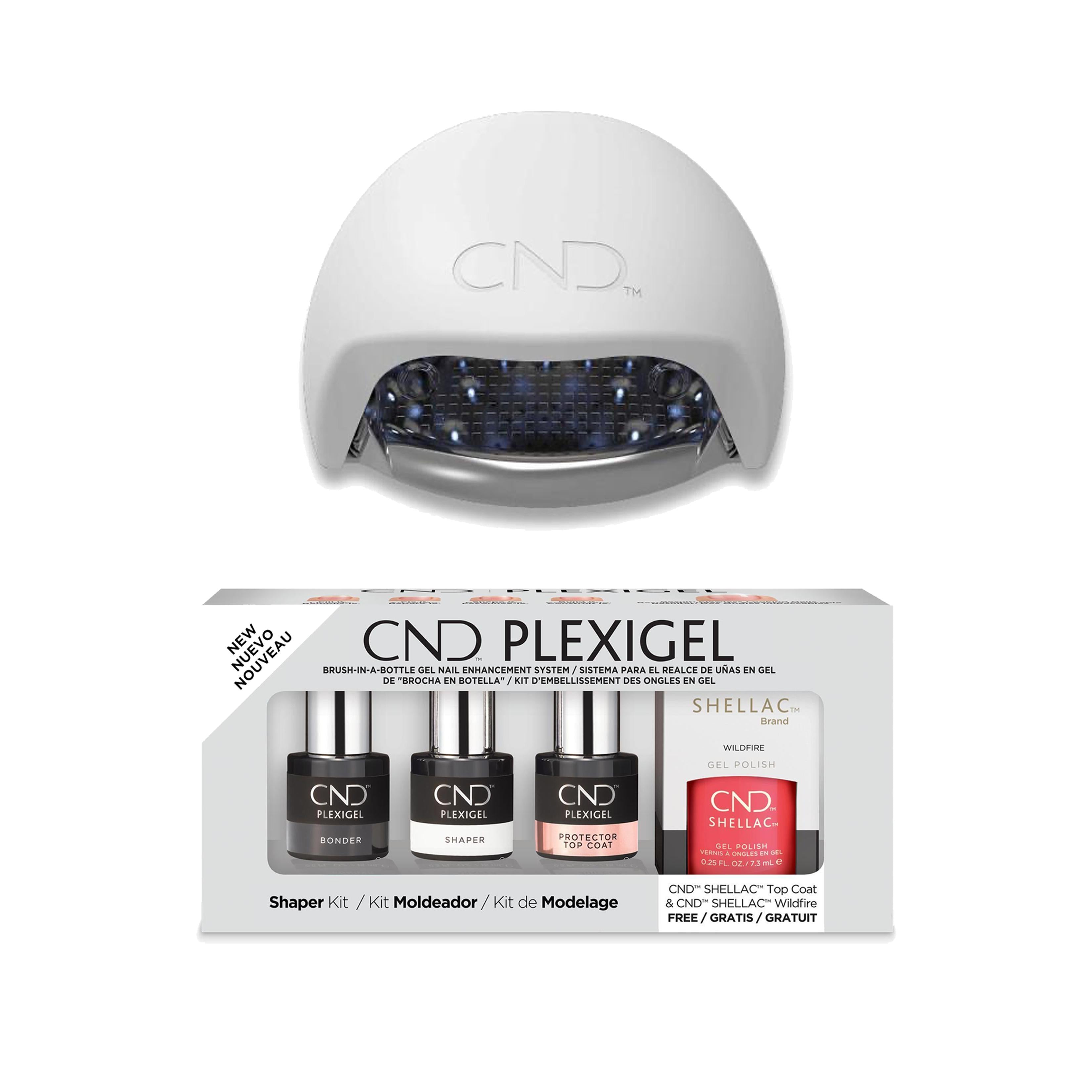 CND Plexigel Shaper Kit with LED Lamp - Professional Nail Art Tools for Gel Polish & Acrylic Nails - Perfect for Salon, Home Manicure & DIY Nail Designs