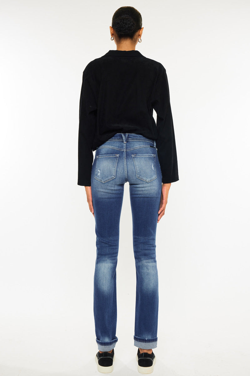 Eternity Mid Rise Slim Straight Leg Jeans for Women - Comfortable Stretch Denim Pants - Perfect for Casual Wear, Office & Everyday Outfits