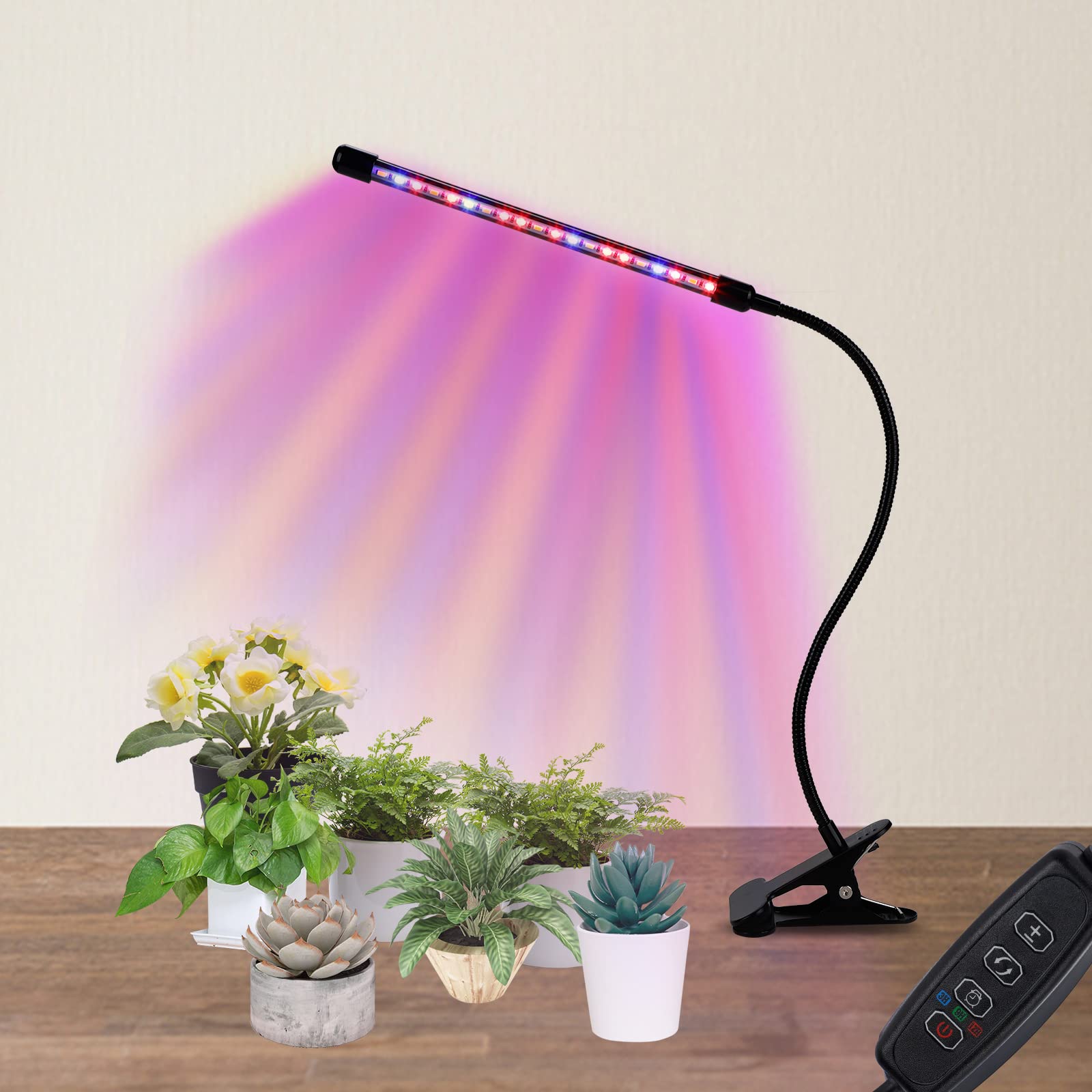 Full Spectrum LED Plant Grow Light with Adjustable Gooseneck & Clip - Indoor Gardening Light for Flowers, Vegetables, Succulents & Potted Plants | Perfect for Greenhouses, Hydroponics & Home Plant Care