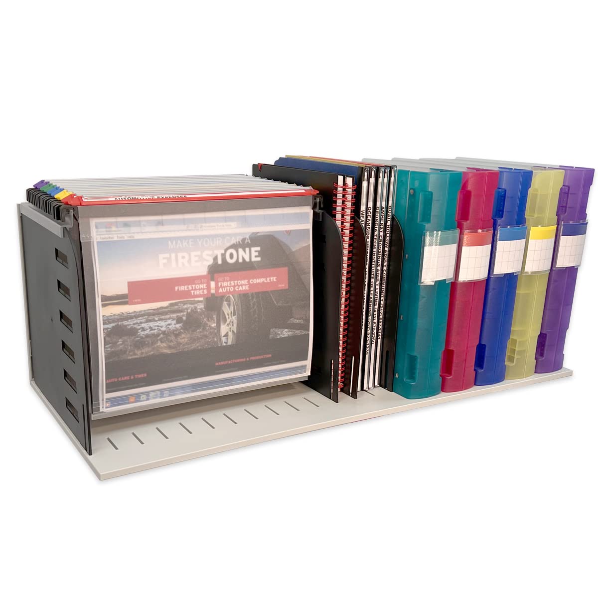 Ultimate Office TierDrop Topper™ Vertical Hanging File Organizer - 7 Slots & 9 Adjustable Dividers (1-Inch Increments) for Desktop Paper Storage | Perfect for Home Office, Workspace & School Organization