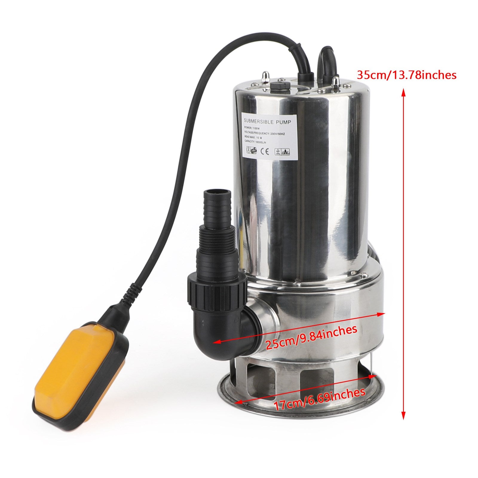 1100W Submersible Dirty Water Pump for Bore Tank Well - Automatic Steel Construction - Ideal for Flood Control, Drainage, and Irrigation