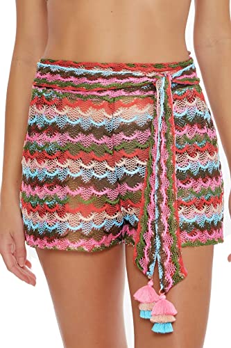 Trina Turk Women's Isere Crochet Shorts - Stylish Summer Casual Shorts for Women, Breathable & Comfortable Beachwear | Perfect for Vacations, Pool Parties, and Weekend Outings
