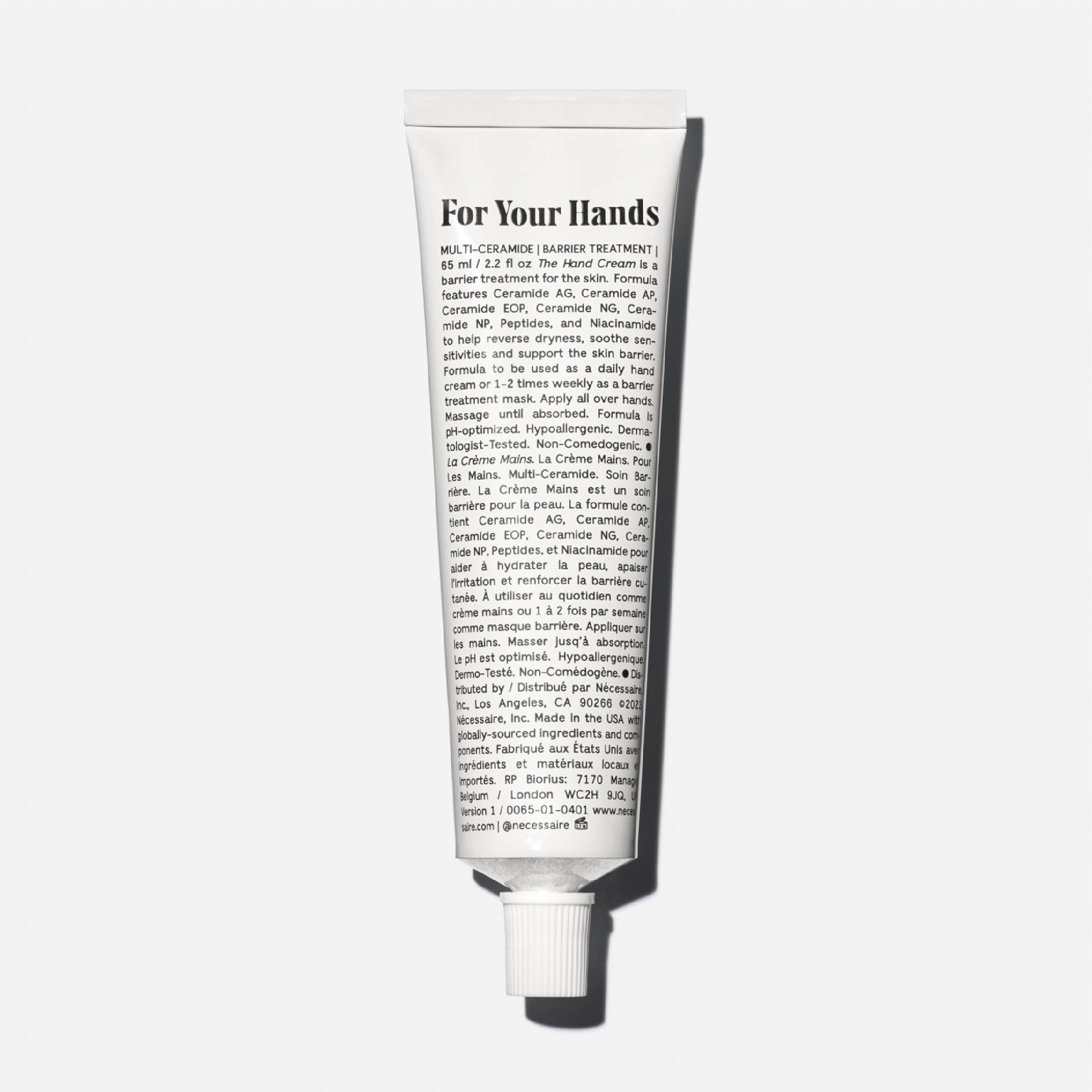 Necessaire The Hand Cream Barrier Treatment - 5 Ceramides & 5 Peptides with Niacinamide for Dry, Cracked Hands | Perfect for Winter Care & Daily Moisturizing