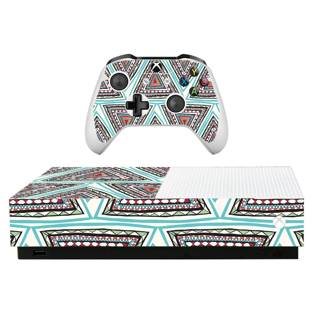 MightySkins Vinyl Skin Decal Wrap for Microsoft Xbox One S All-Digital Edition - Aztec Pyramids Design | Protective & Durable Custom Cover | Easy to Apply & Remove | Made in USA | Perfect for Gaming Setups, Personalized Consoles & Gift Ideas