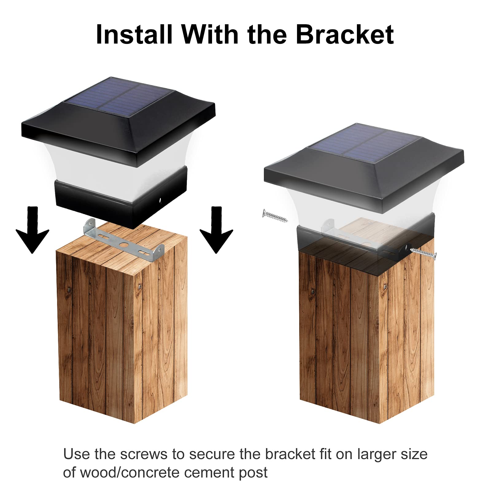 T-SUN 2 Pack Solar Post Cap Lights Outdoor - LED Fence Post Lights for 4x4 5x5 6x6 Wooden Posts - Waterproof Solar Deck Lights for Patio, Garden, Pathway & Backyard Decoration (Warm White) - Perfect for Evening Outdoor Ambiance & Safety Lighting