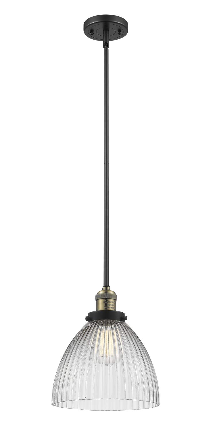 Innovations 201S-BAB-G222-LED 1 Light Vintage Dimmable LED Pendant Light Fixture in Black Antique Brass - Perfect for Kitchen Island, Dining Room, or Bar Lighting
