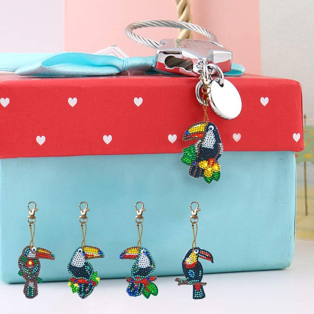 5PCS DIY 5D Diamond Painting Keychain Kits - Full Drill Butterfly Shape Diamond Art Keychain Set for Adults & Teens - Perfect for Gifts, Home Decor, and Craft Projects