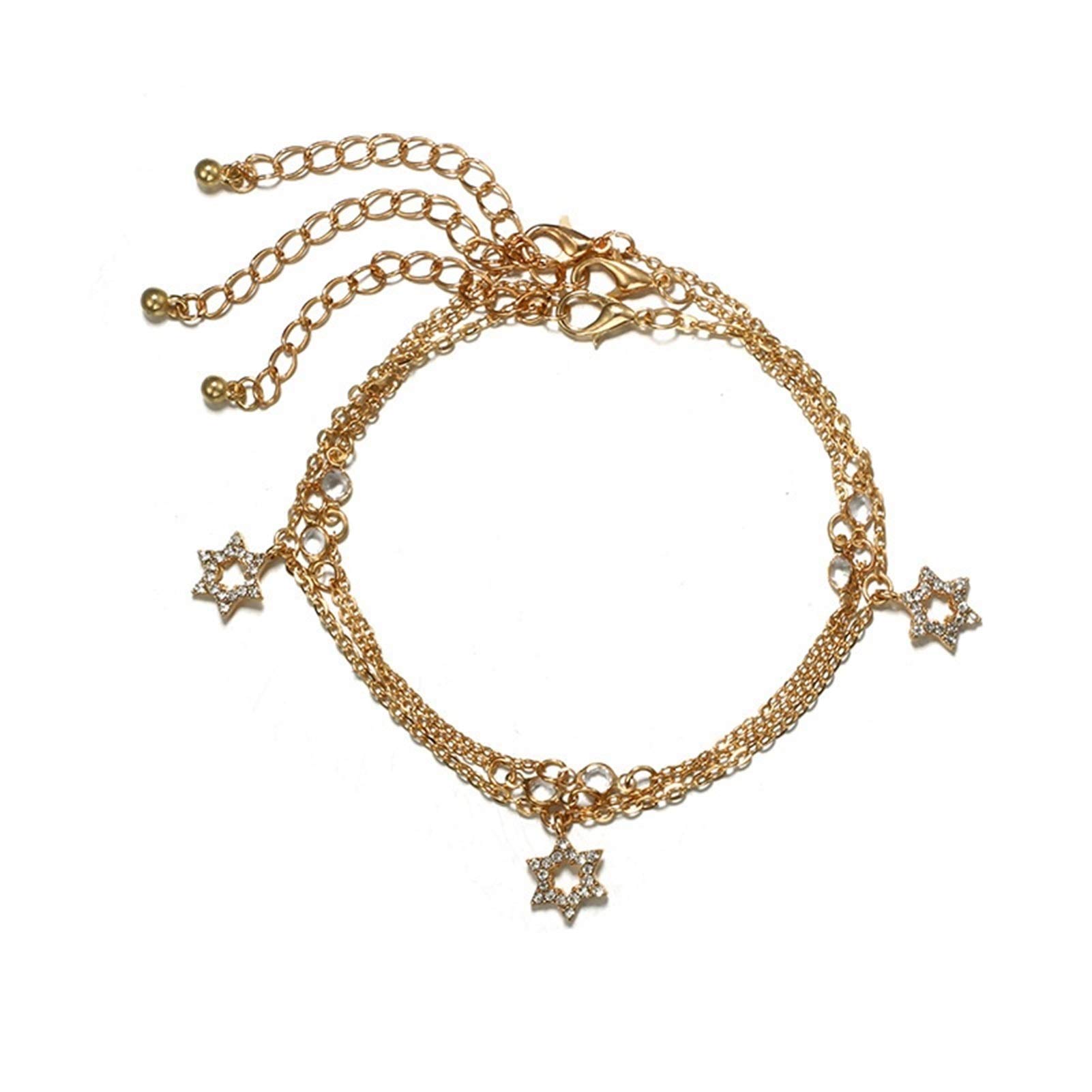 DDSP Women's Barefoot Leaf Anklet Sandals - Gold Round Foot Jewelry Chain Bracelet for Women (Metal Color: 11) | Perfect for Beach, Summer Outfits & Boho Fashion Accessories