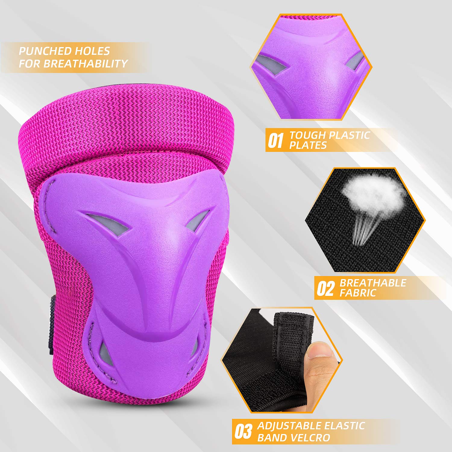 Adult/Youth/Kids Knee Pads Elbow Pads Wrist Guards Protective Gear Set - Safety Pads for Skateboarding, Cycling, Roller Skating, BMX, Scooter & Extreme Sports - Perfect for Outdoor Activities & Sports Enthusiasts